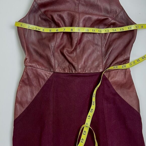 Anthropologie Sachin + Babi Carolina Lamb Leather & Stretch Cotton Mini Dress - Picture 8 of 12